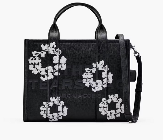 Black Flower Leather Bag