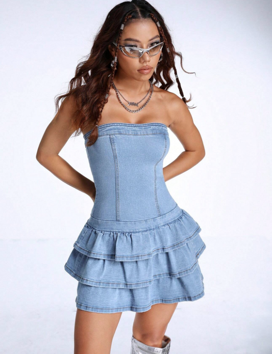 Strapless Denim Dress